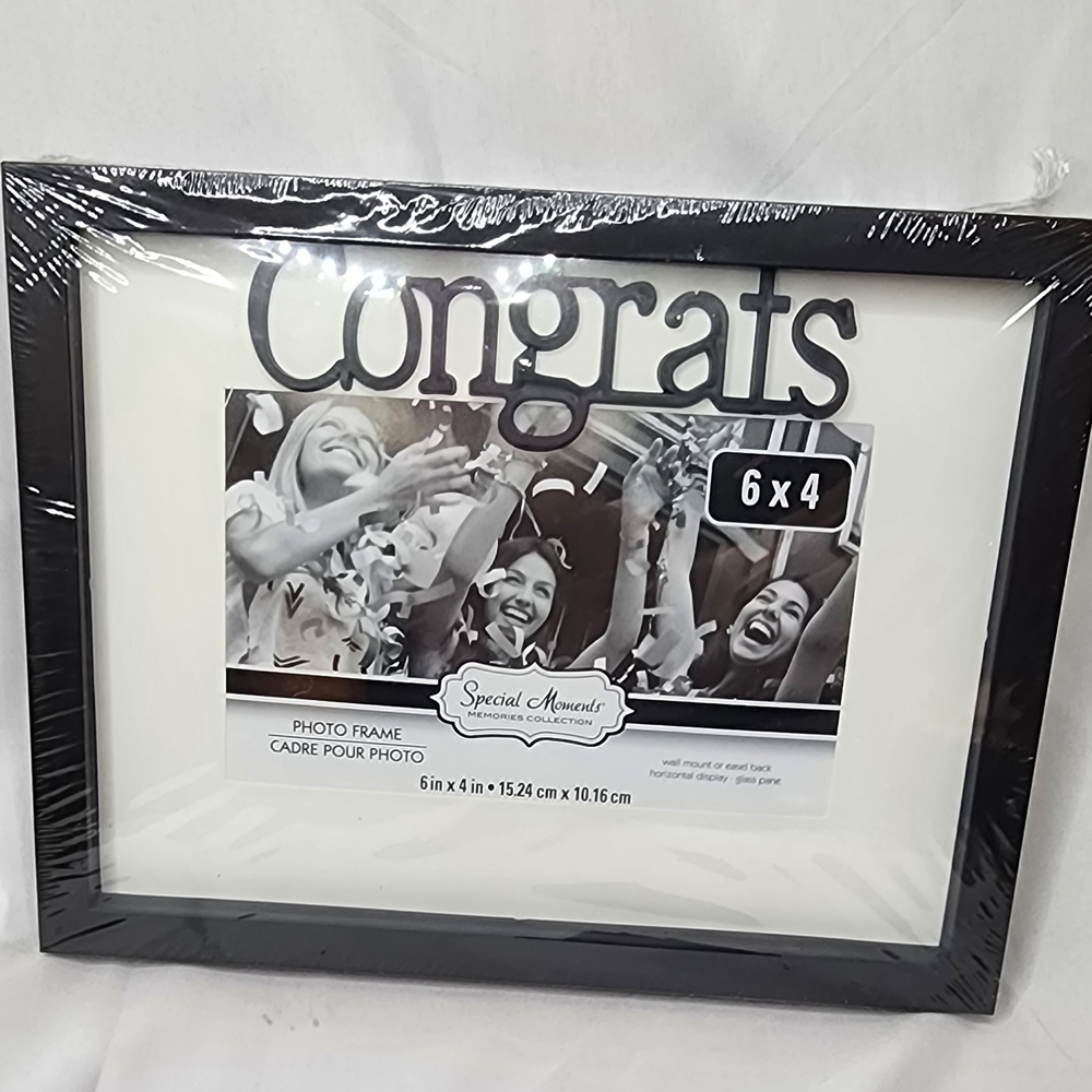 Special Moments, Congrats Black Photo Frame 6x4